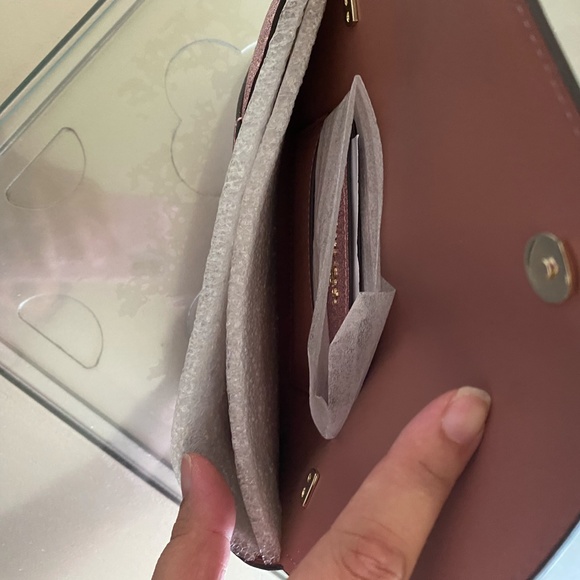 pink sparkly Kate spade convertible clutch with chain strap - Picture 3 of 4